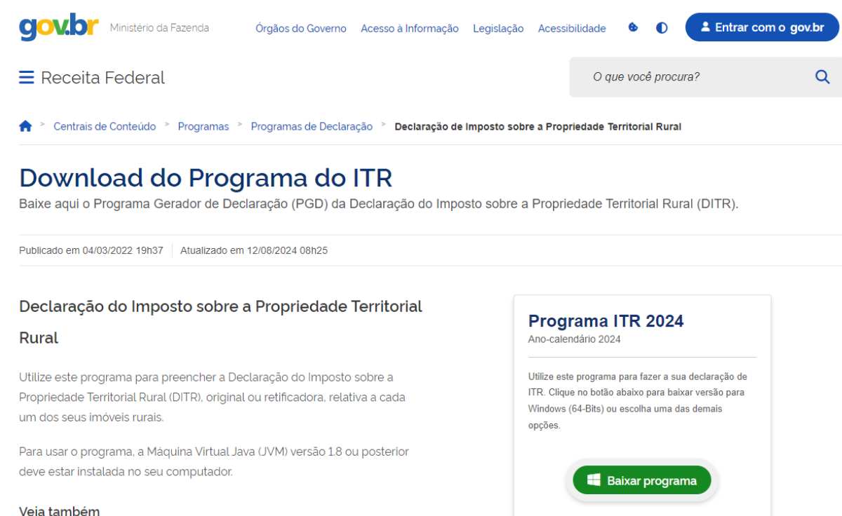 Declaração do Imposto Rural 2024 Tem Prazo Para Envio sindicato rjf